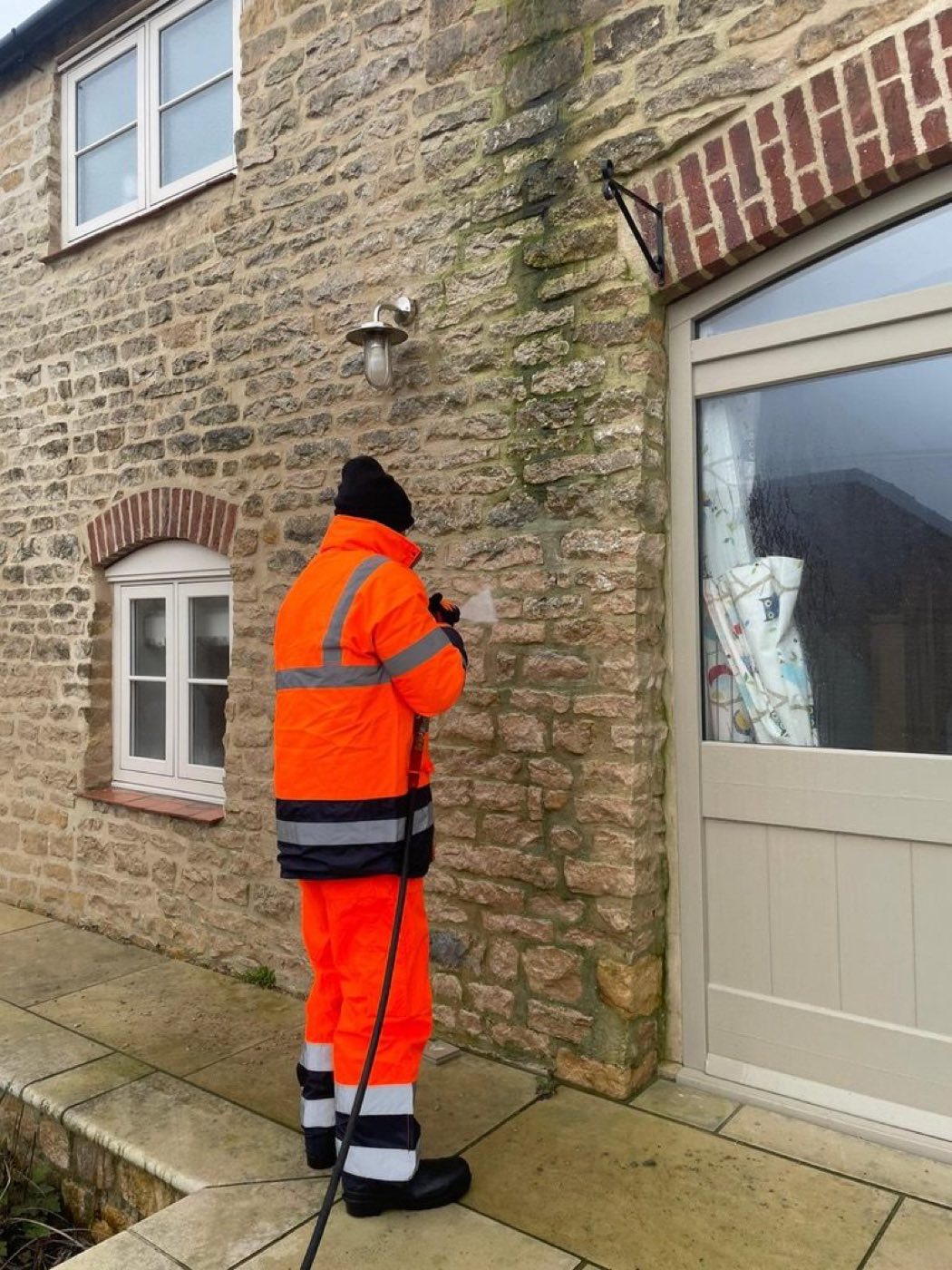 Cleaning a wall