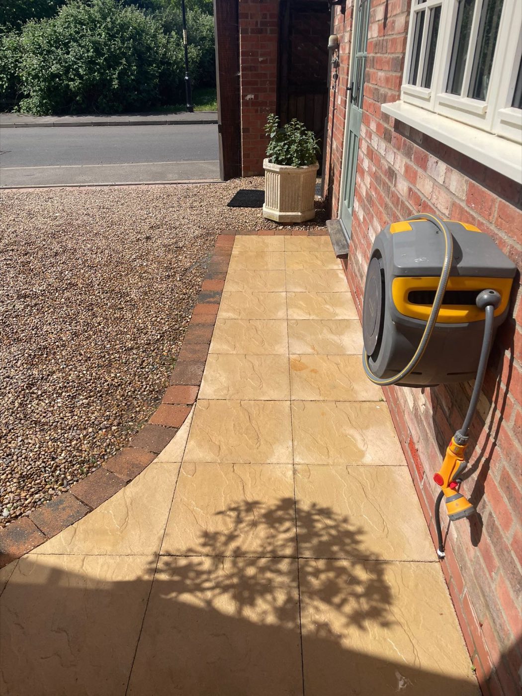 Clean path beside gravel