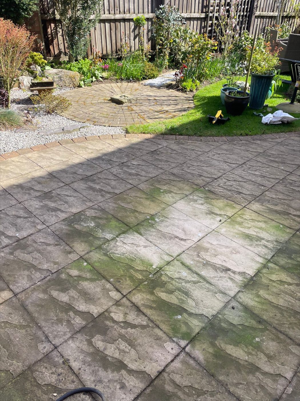 Restored curved patio